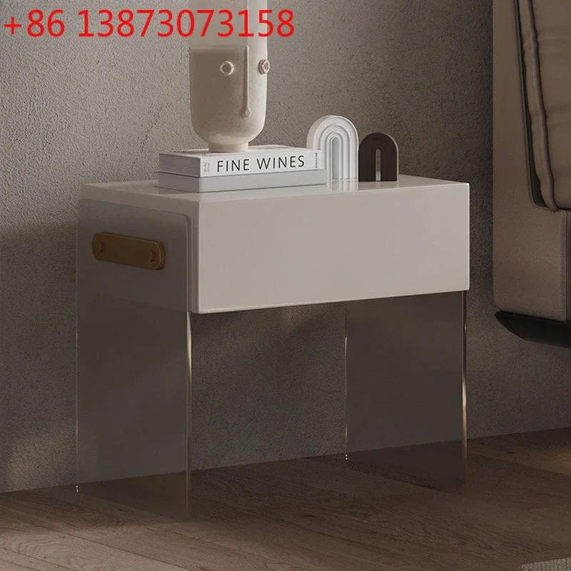 Suspended acrylic bedside table Modern minimalist designer Internet celebrity creative suspended storage bedside cabinet Factory