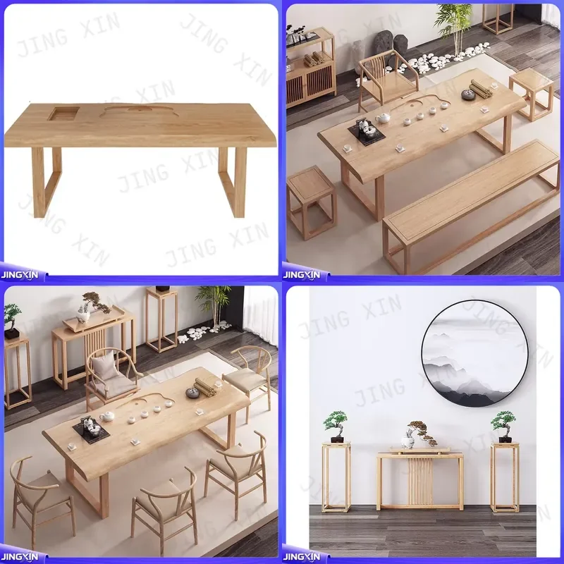 custom for Modern Simple Solid Wood Tea Table and Chair Set New Chinese Style Log Kung Fu Tea Table Furniture Living Room