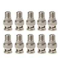 ESCAM 10Pcs/Set BNC Male Plug To F Female Jack Coax Connector Adapter For CCTV Camera