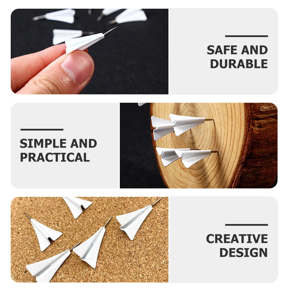 Chinchetas delicadas con forma de mapa de avión de papel, accesorio para el hogar, chinchetas pequeñas reemplazables para tablón de anuncios, 6 uds.