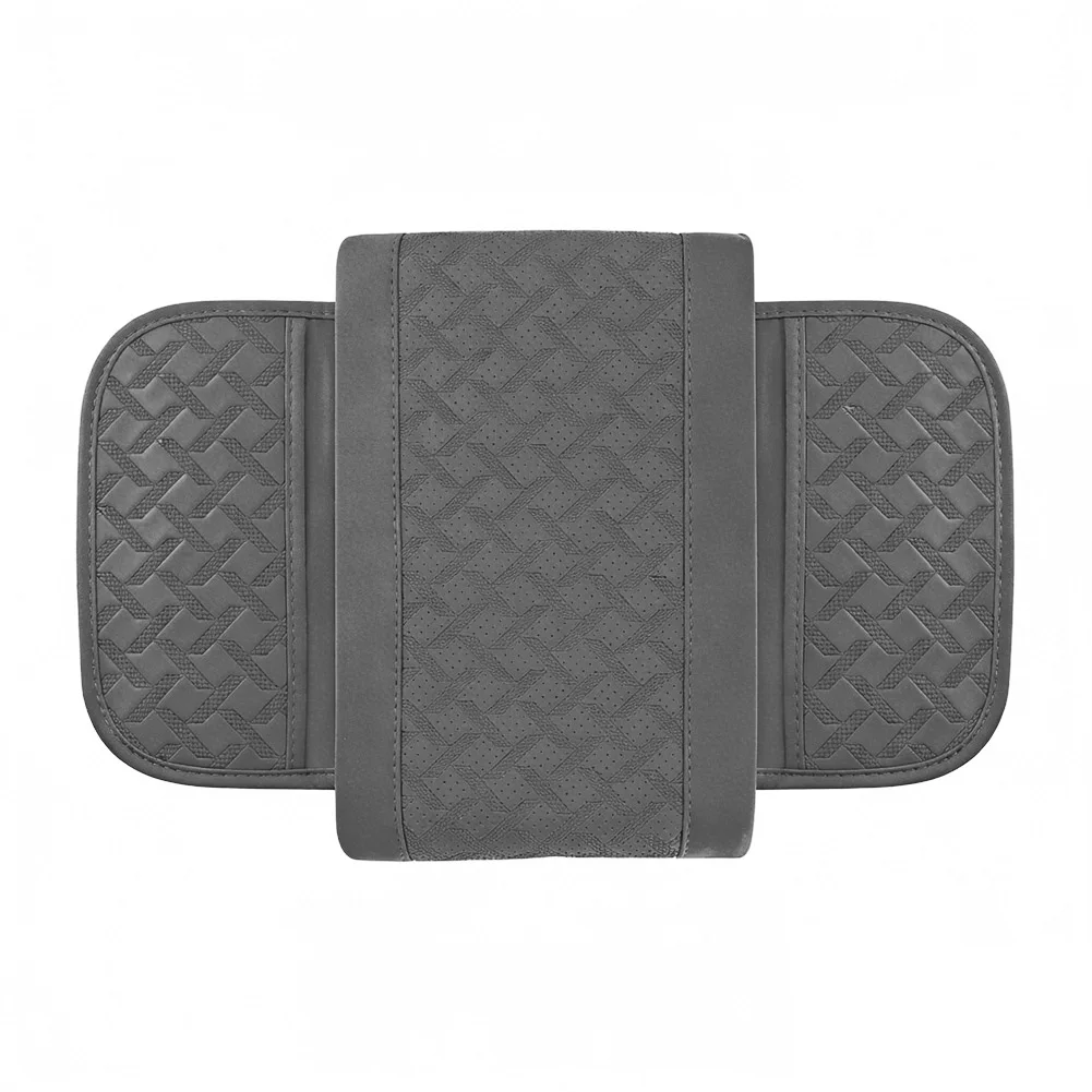 Car Armrest Protector Mat with PU Leather and Side Storage Solutions Compatible with Majority of Sedan and SUV Platforms