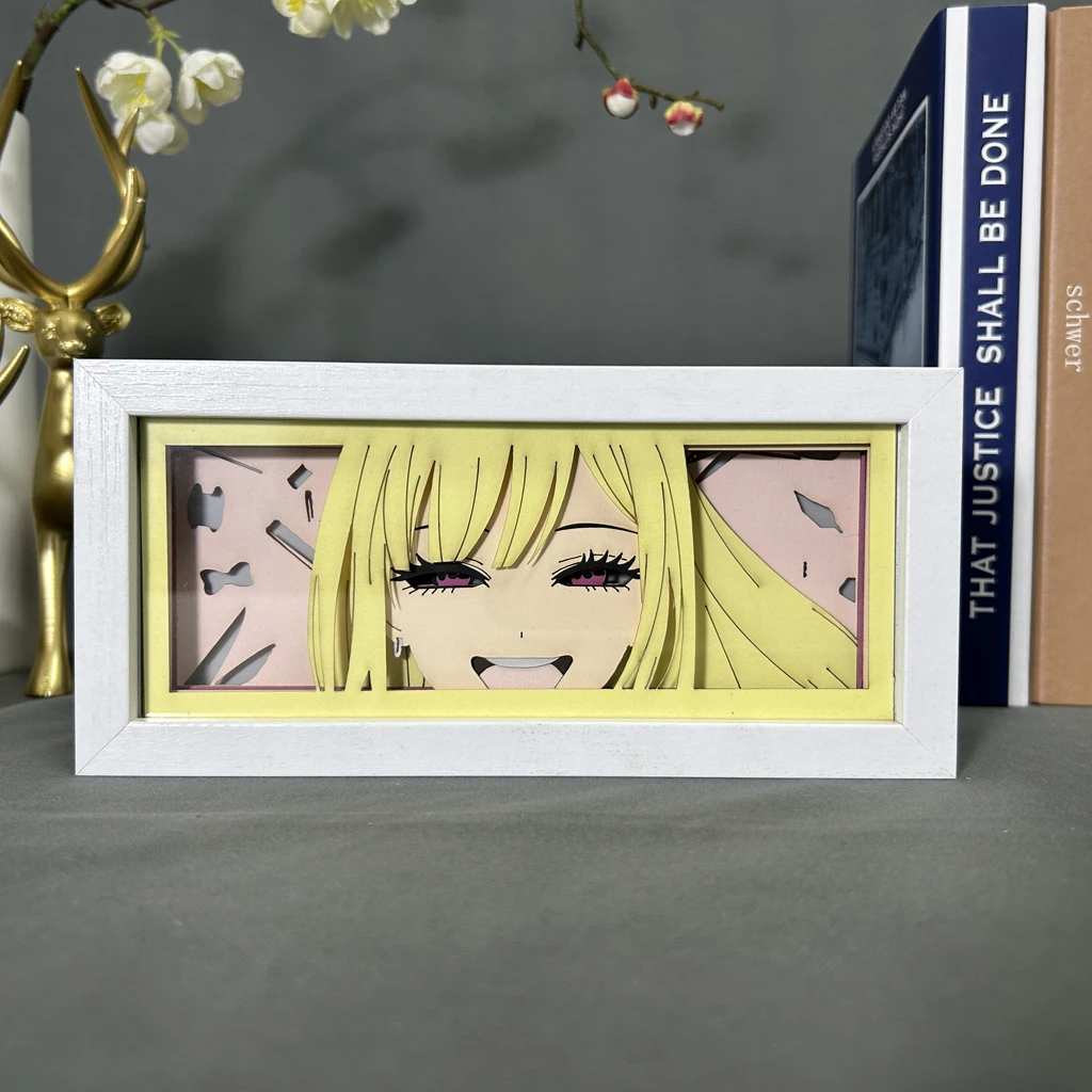 Anime LED Night Light Box, My Dress Up, Querida Marin Kitagawa, Decoração, Corte de papel, Caixa de sombra, Presente para amigos, Manga Lightbox