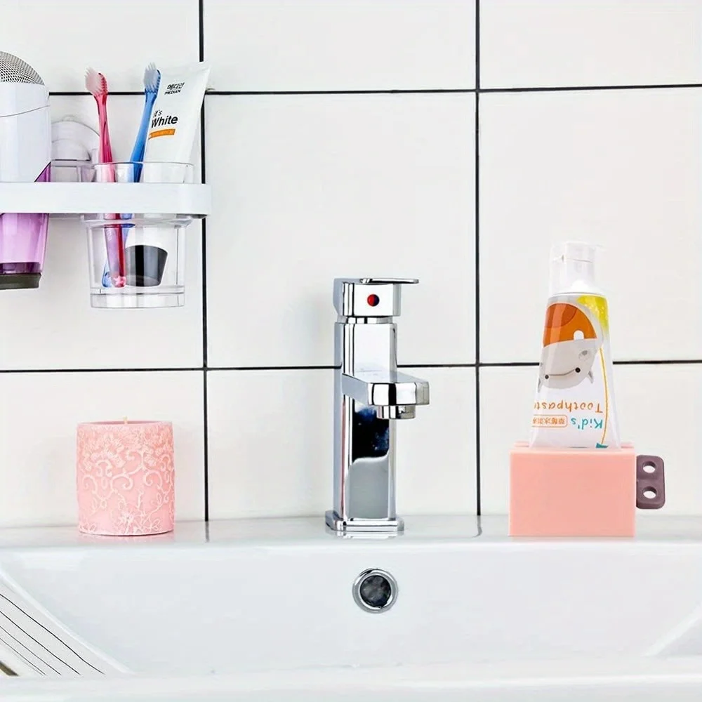 Toothpaste squeeze tube with a scrubbing handle Roll-type storage box, suitable for the bathroom, can save toothpaste and lotion
