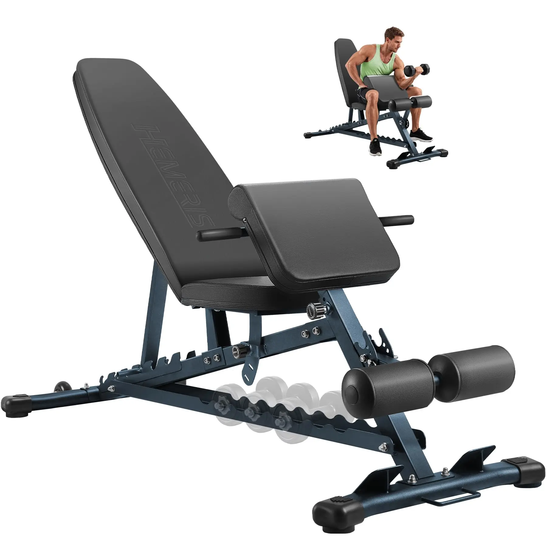 Adjustable Weight Bench for Home Gym 2.2 Inch Thick Pad