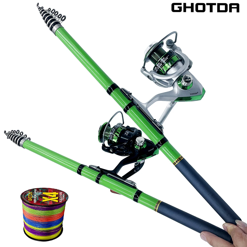 Spinningowa zestaw wędkarski 1.5-3.0m z włókna węglowego Mini spinningowa wędka i 5.5:1 kołowrotek wędkarski z żyłką pełny zestaw