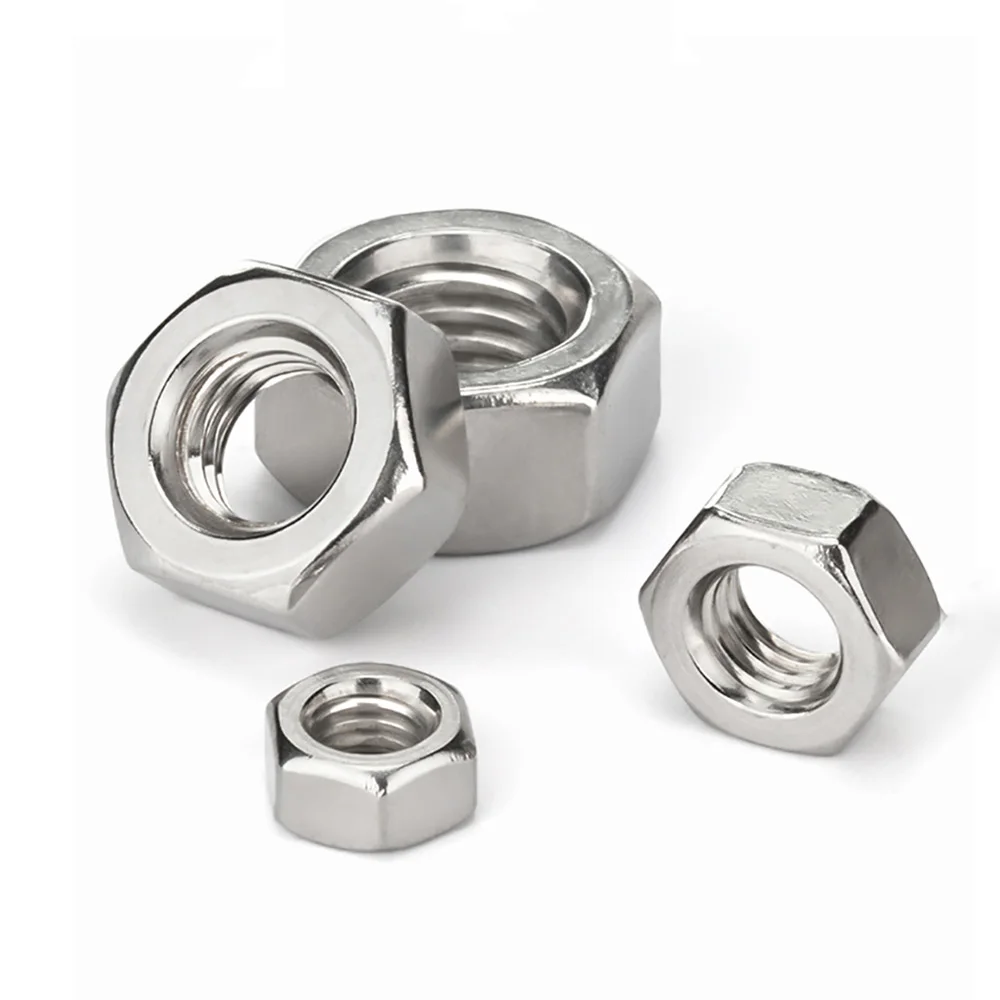 304 Stainless Steel Left Hand Hexagon Nuts M4-M20 Reverse Thread Nuts For Counter-Rotation Equipment Connection Hardware