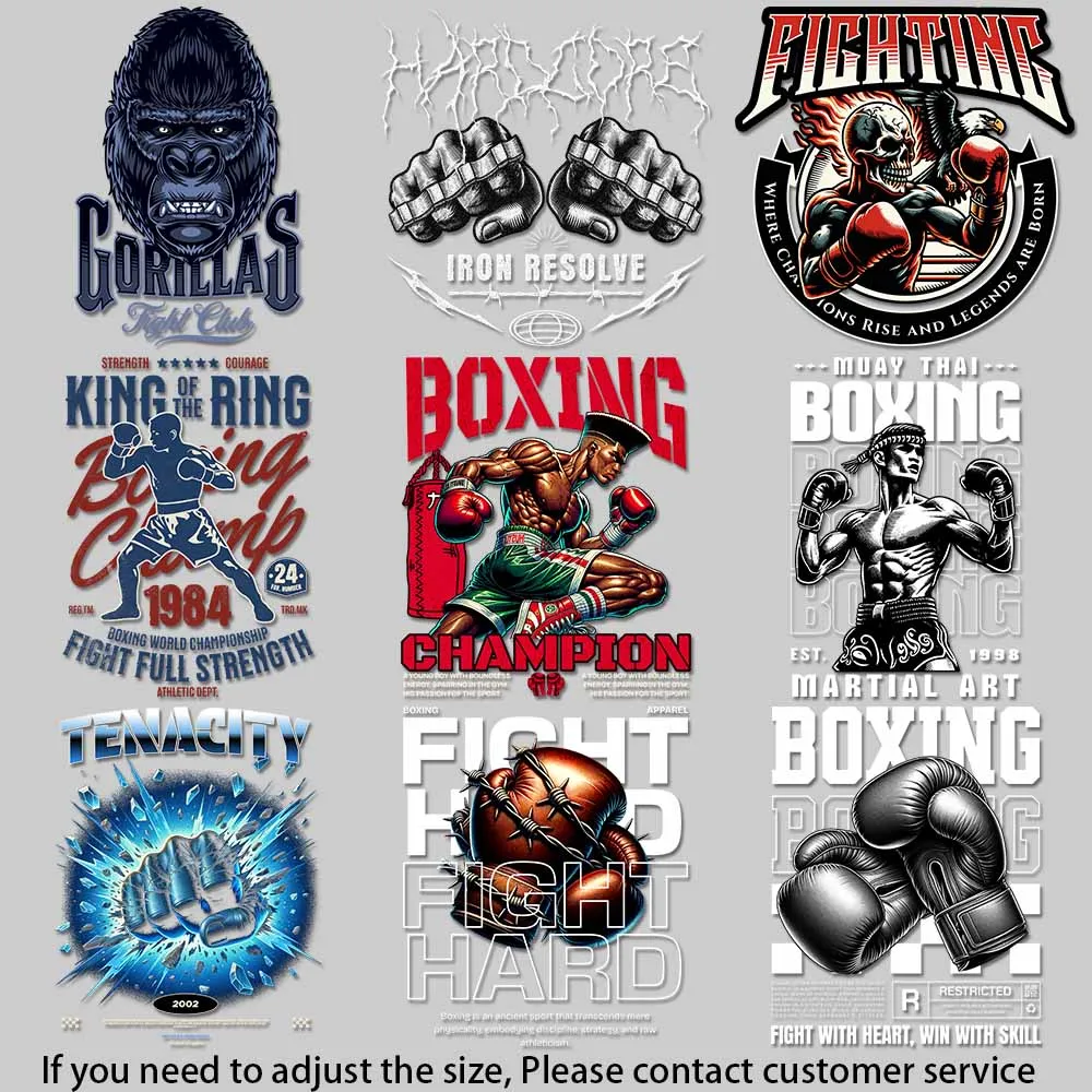 Retro - style Boxing Posters Boxing - spirit Posters heat transfer sticker for clothes Quick Application, Instant Style DIY