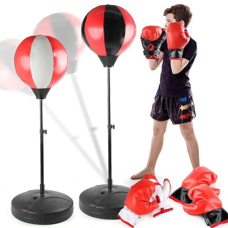 Adjustable Punching Bag Standing Boxing Ball Home Gym Equipment for Indoor Fitness Reflex Training Stress Relief Activities