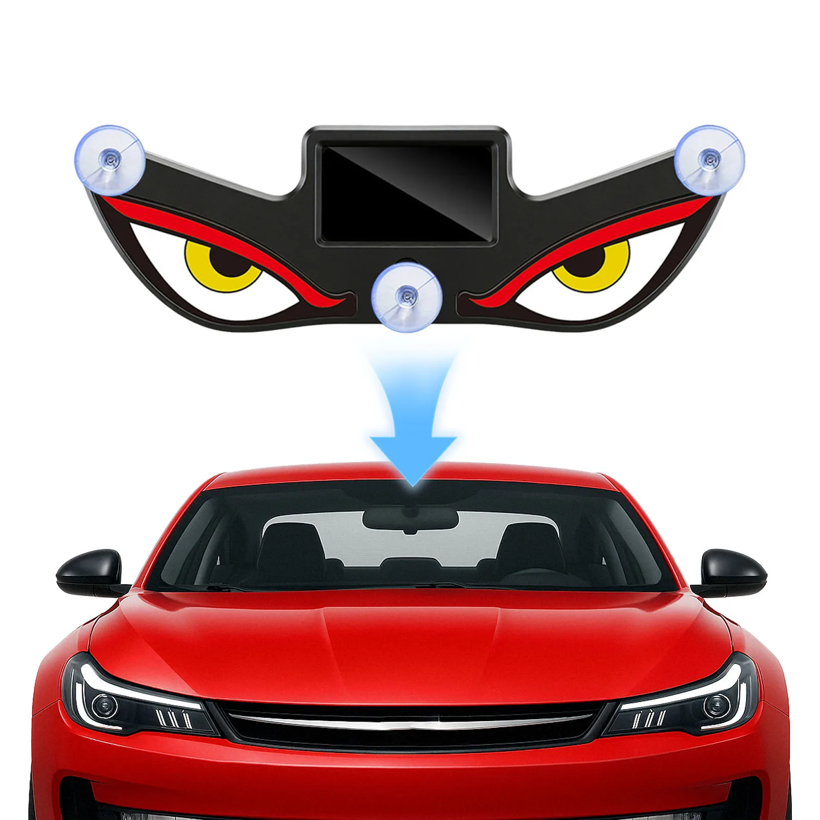 LED Solar Eye Car Window Light Dynamic Atmosphere Decorative Light Front Rear Glass Lamp Sticker for Suvs Trucks Vans