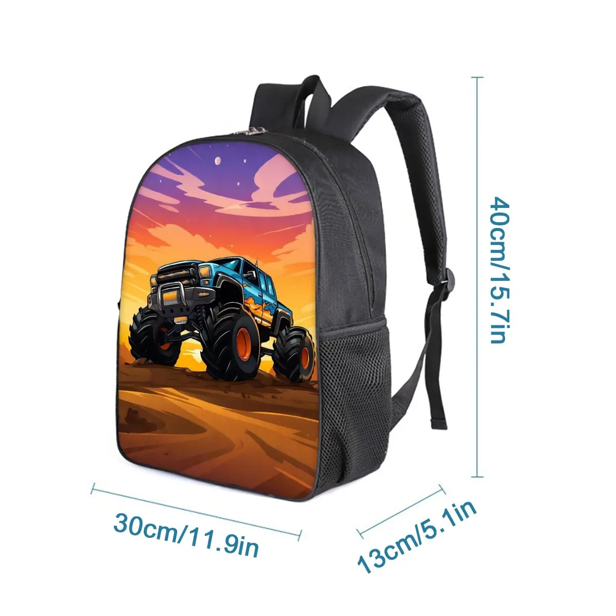 Excavator Printing Single Layer Backpack for Boy and Girls Best Gifts 2D Flat Cartoon School Bags for Children