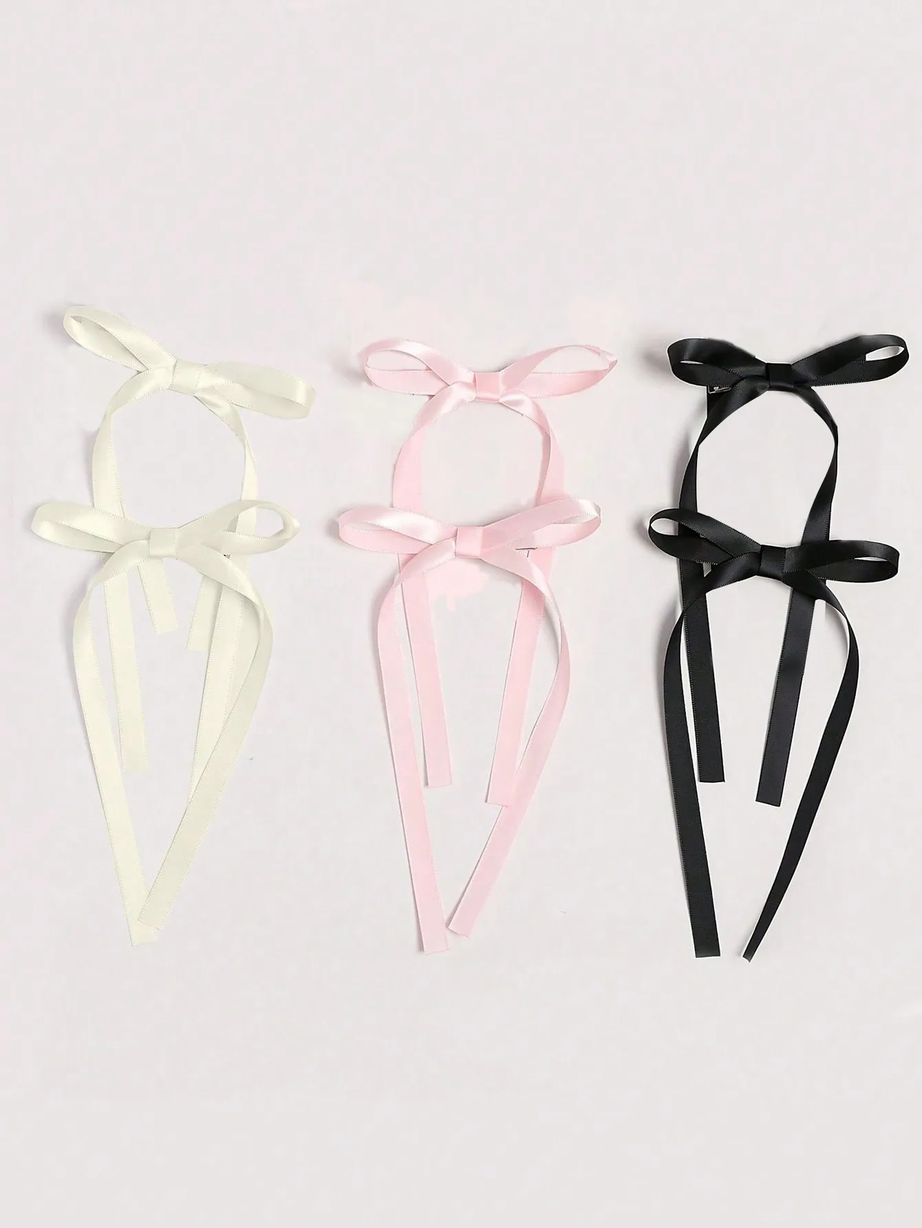 2/6 Pcs Fashion Solid Color Short Bow Ribbon Barrettes Hair Clips For Women Girls Party Hair Accessories