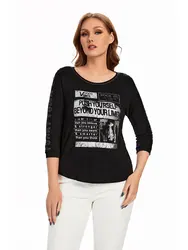 Womens plus size woven round neck shirt belongs to the category of womens clothing