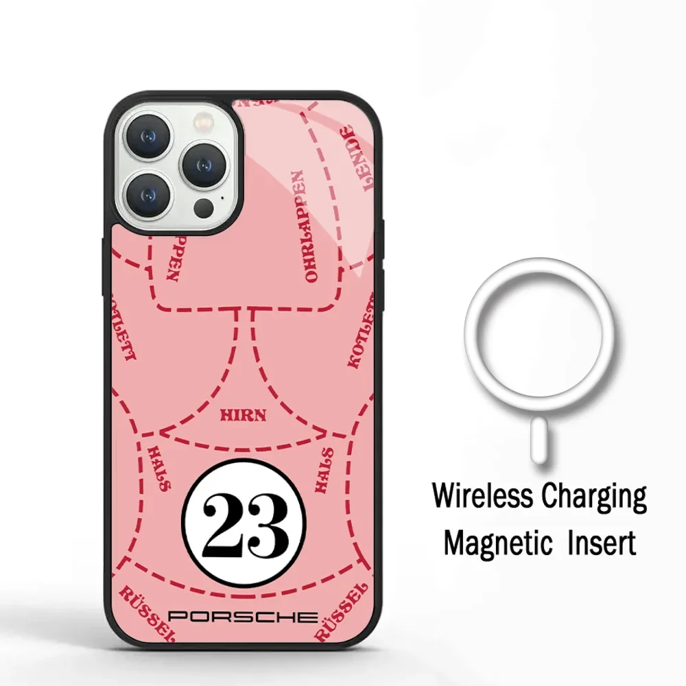 911 Pink Pig Phone Case For IPhone 11 12 13 14 15 Plus Pro Max Mirror Acrylic Cover For Magsafe Wireless Charging