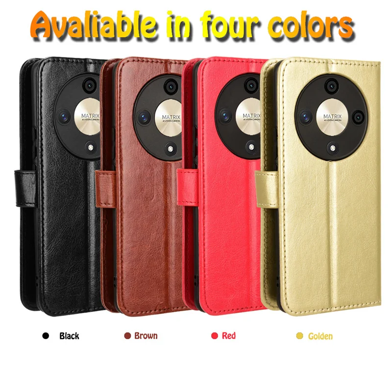 Leather Flip Case For Honor Magic 7 6 Lite Magic 5 Pro X9c Smart X9b X9a Protective Cover Wallet Card Slot Kickstand Coque Funda