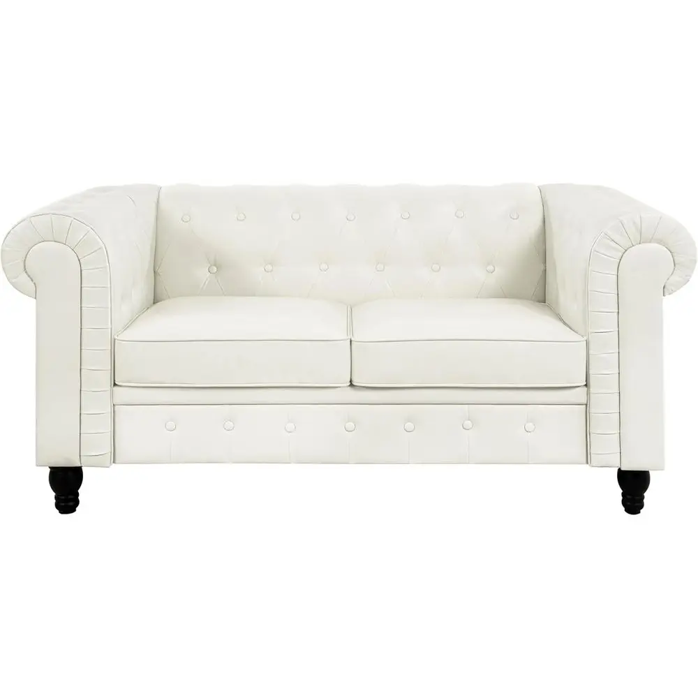 

Luxury Loveseat Sofa with Plush Cushions, Solid Wood Frame, Button-Tufted Design