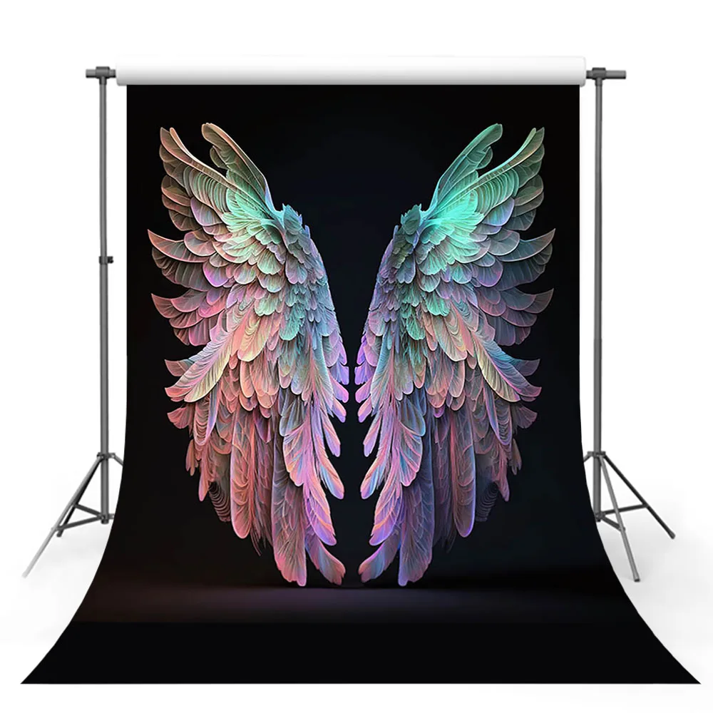 Mehofond Dreamy Wings Backdrop Portrait Photography Background Light In The Dark Photo Studio Home Decoration Photocall Props