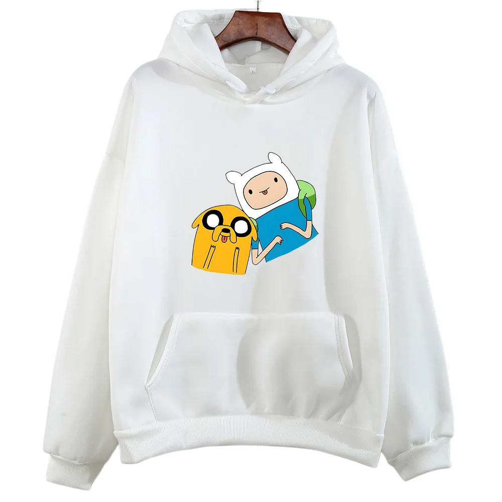 Finn and Jake Adventure Time 애니메이션 후드티, 가을 플리스 풀오버, 캐주얼 맨투맨, 귀여운 만화 그래픽 의류, 여성 및 남성