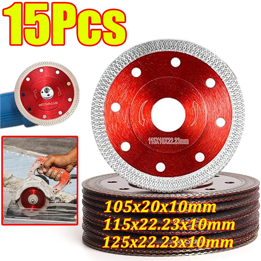

1-15Pcs Diamond Saw Blade 105/115/125mm Cutting Disc Blades for Angle Grinder Cutting Porcelain Ceramic Granite Marble Tile