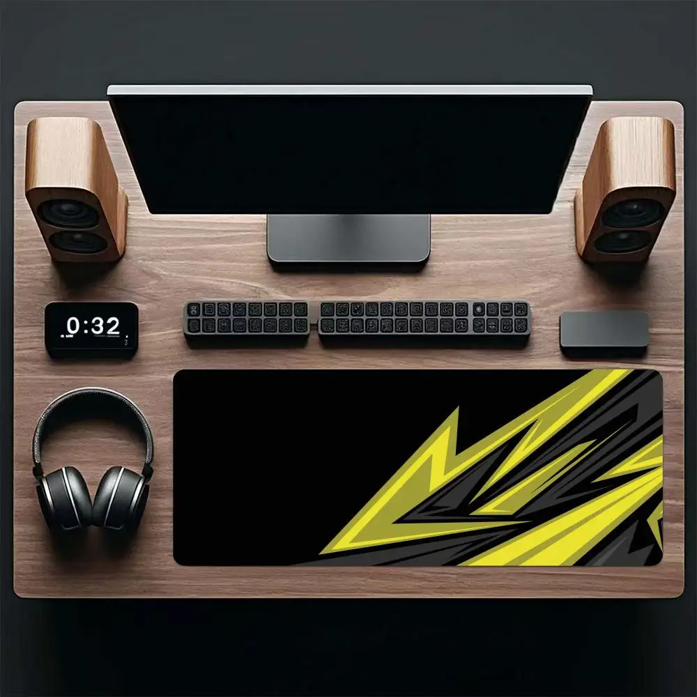 Large Size Playmat Yellow Black Warning Stripe Worn Arrow Texture Anime Games Office Desktop Mat Anti Slip mat