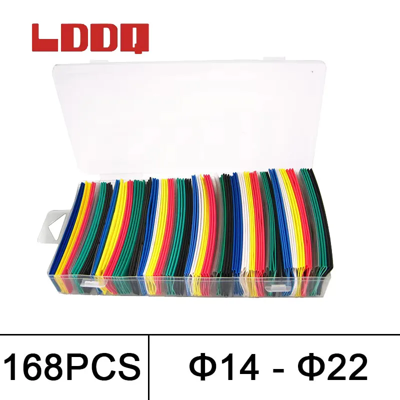 LDDQ 168/280/315/385/530 Heat Shrink Tube shrinkage ratio 2:1 Tube Cable Sleeving Assortment Wrap Wire Kit with Polyolefin Tube