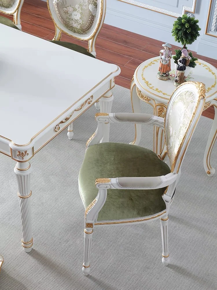 European high-end retro dining table, light luxury restaurant furniture