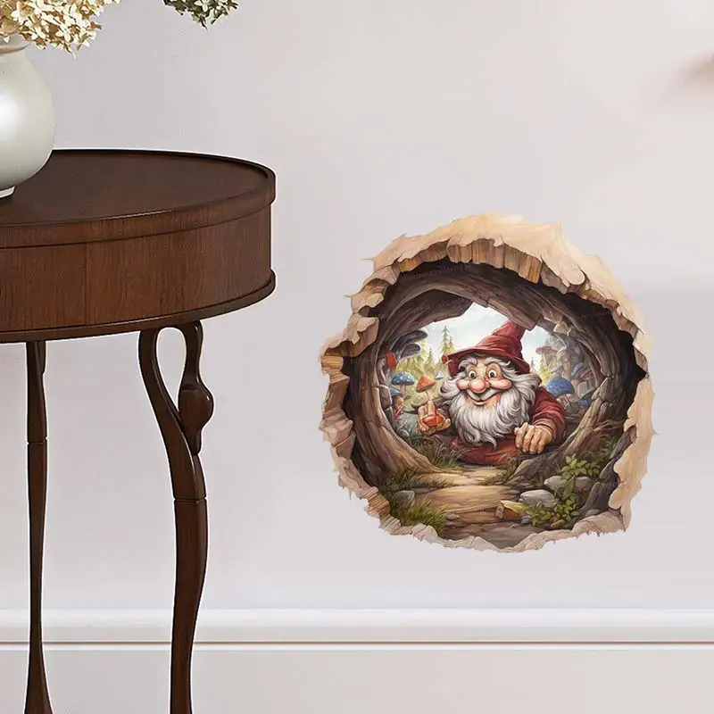 Whimsical Gnome World Wall Decal Sticker-Enchanting Wall Decor for Fantasy Lovers - Magical Wall Art for Home,Nursery Setup S361