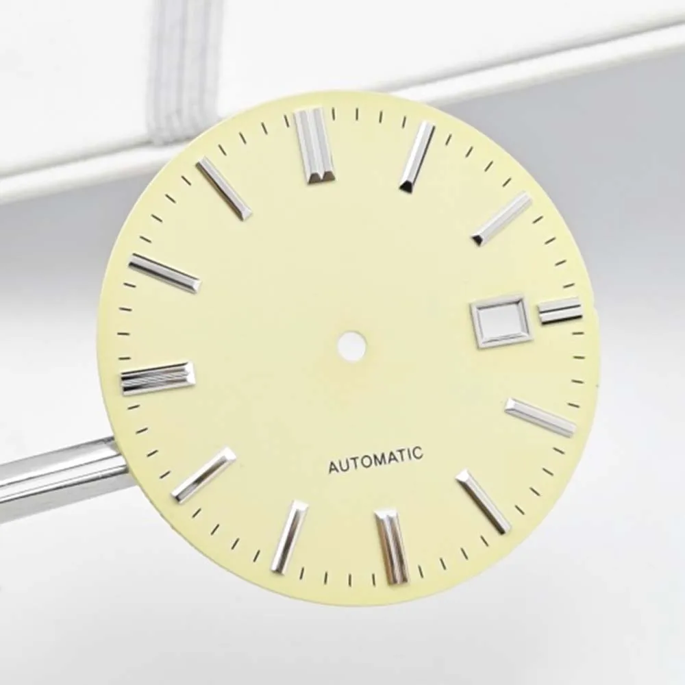 

NH35 Dial 35mm, for NH35/NH36 Movement Mechanical Watch, 3D Silver Nails Watch Dial, No Luminous Single Calendar Watch Faces
