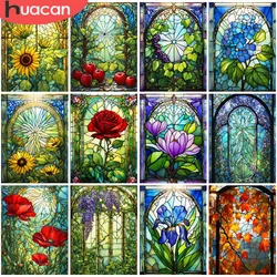 HUACAN 5D DIY Diamond Painting Flower Full Round Square Diamond Mosaic Rose Home Decoration Craft Kit