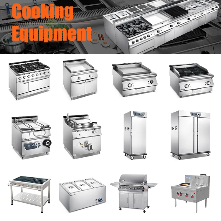 Complete Restaurant Kitchen Equipment Set Stainless Steel Full Package For Hotel & Restaurant