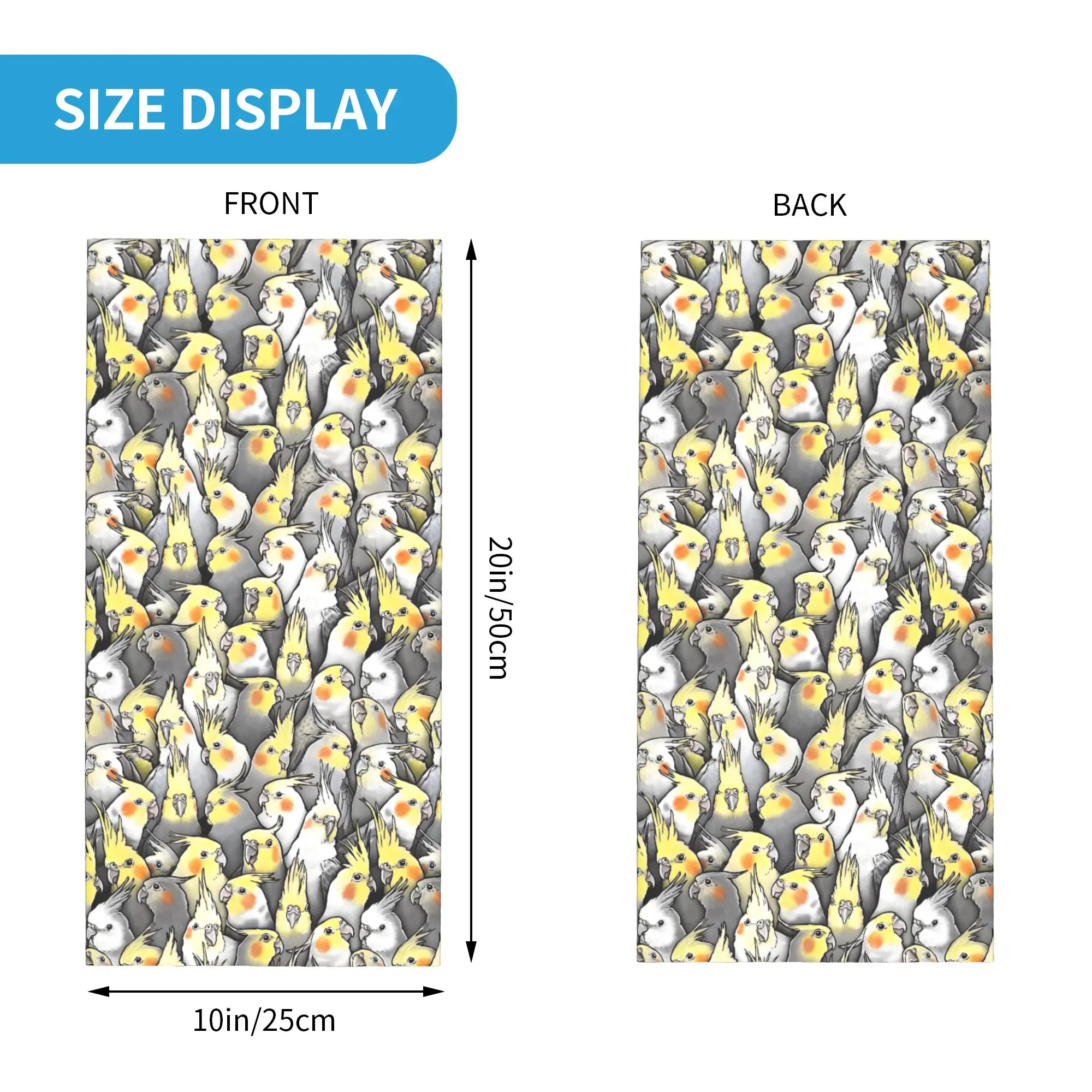 Custom Parrot Bird Bandana Neck Gaiter UV Protection Face Scarf Cover Women Men Cockatiels Headwear Tube Balaclava