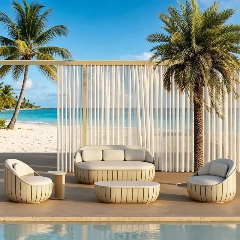 Waterproof Sunproof Wicker Outdoor Sofa Leisure Furniture For Villa Garden Balcony Open Sunroom Courtyard Delicate Spacious
