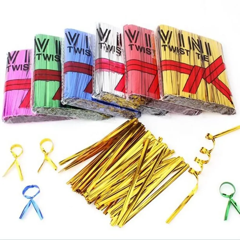 800PCS New Steel Wrapping Cellophane Bag Pack Sealing Twist Ties Metallic Wire