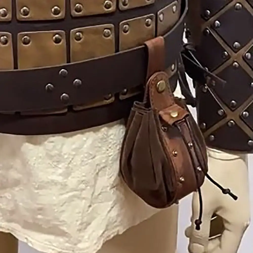 

Durable Hangable Belt Waist Bag Drawstring Design Viking Medieval Coin Purse Portable Vintage Drawstring Bag