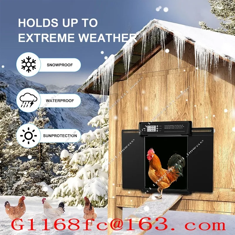 Outdoor Chicken Coop Door Anti Pinch Function Single Function Board Lithium Battery Solar Charging Remote Control