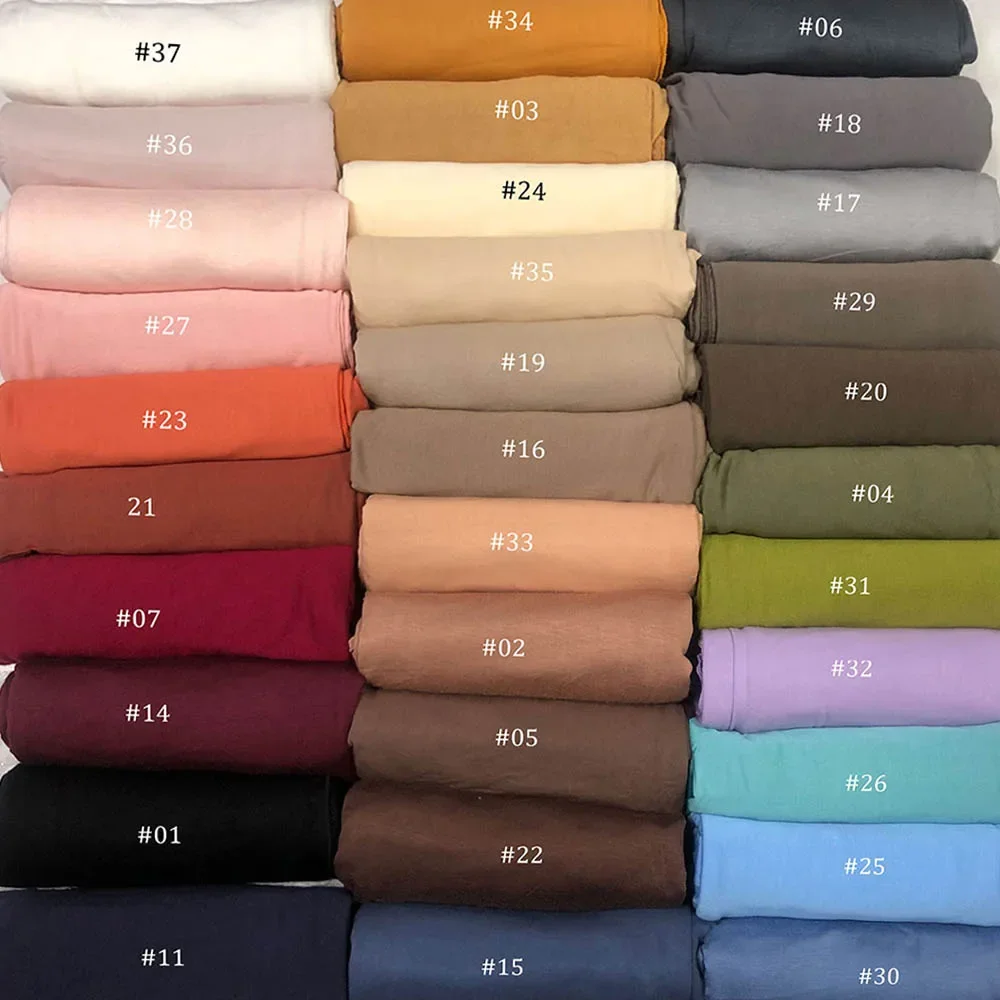 180X85cm Muslim Women Modal Cotton Jersey Hijab Long Shawl Jersey Hijabs Big Size Jersey Scarf  Plain Soft Turban Tie Head Wrap