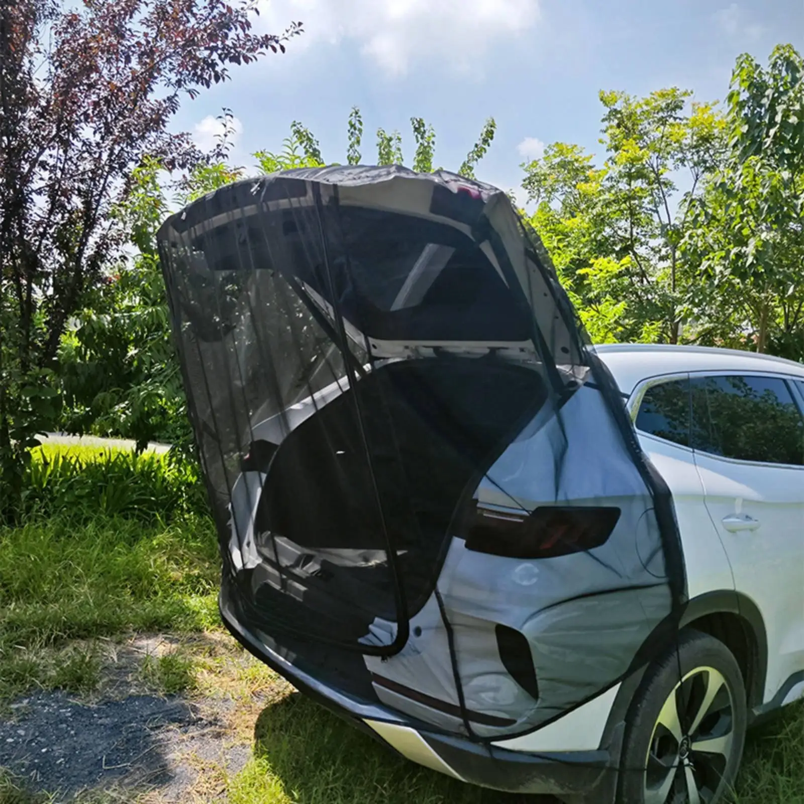 Rear Door Mesh Mosquito Net Tailgate Tent Outdoor Camping Accessory for SUV Car Trunk Docking Tent