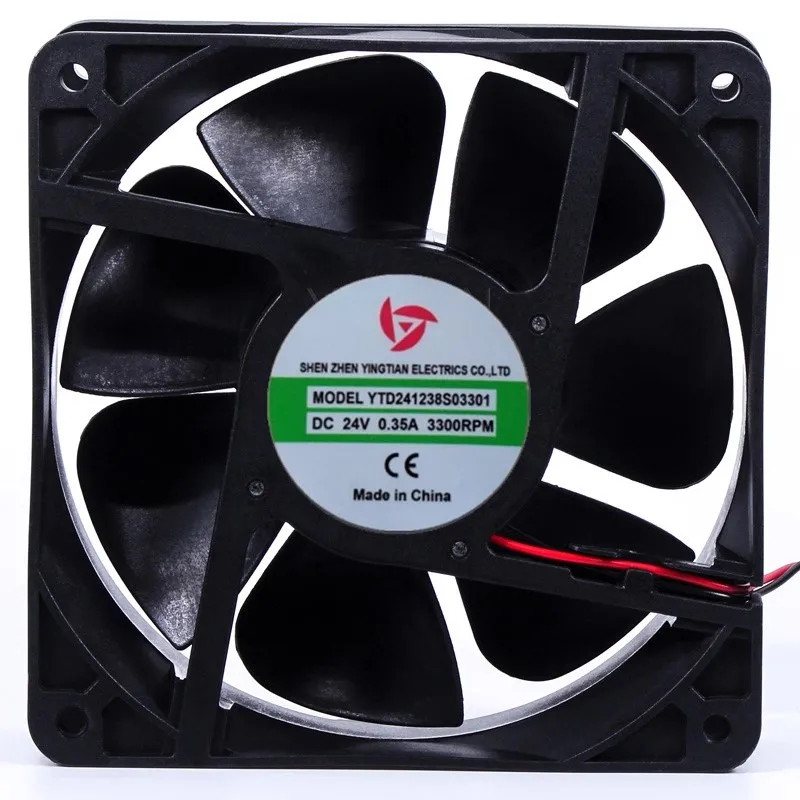 

New Cooler Fan YTD241238S03202 0.30A YTD241238S03301 0.35A YTD241238S02600 0.20A 24V fan 12038 12CM 120*120*38MM