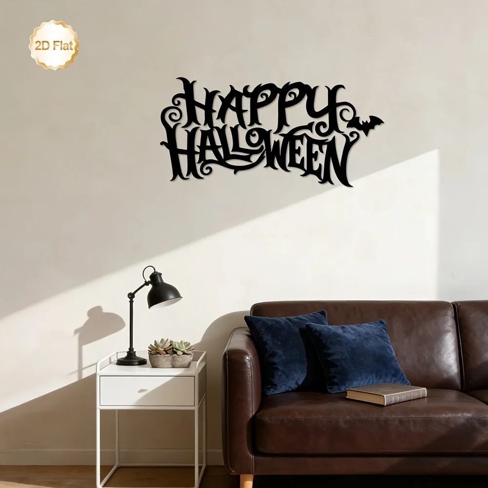 CIFbuy Halloween Bat Theme Metal Wall Art Gaming Mouse Pad Non-Slip Rubber Base Edge-Locked Laptop Desk Mat