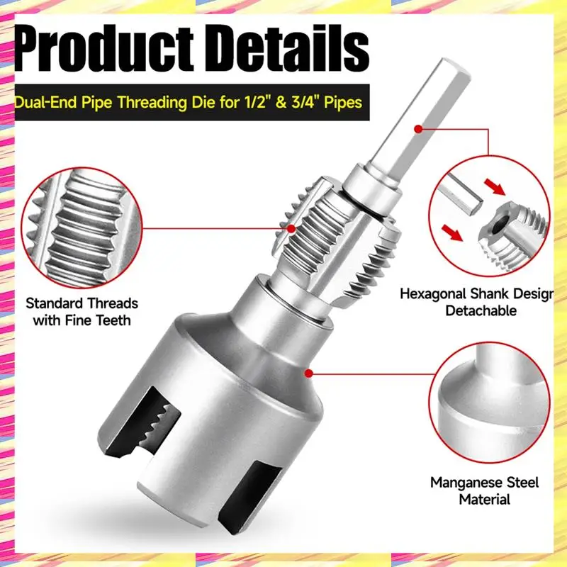 

ABJJ Резьбонарезной станок для водопроводных труб Интегрированный инструмент для нарезания резьбы из ППР/ПВХ с внутренней внешней резьбой