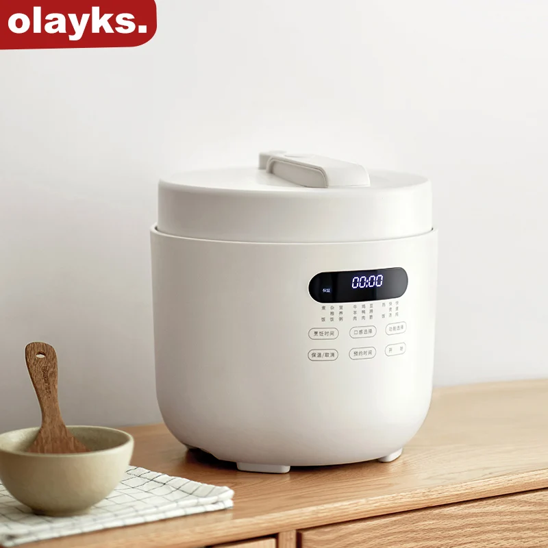 Olayks Electric Pressure Cooker Ceramic Glaze Non-Stick Coating Liner Multifunction Rice Cooker For Home Kitchen Stew Pot