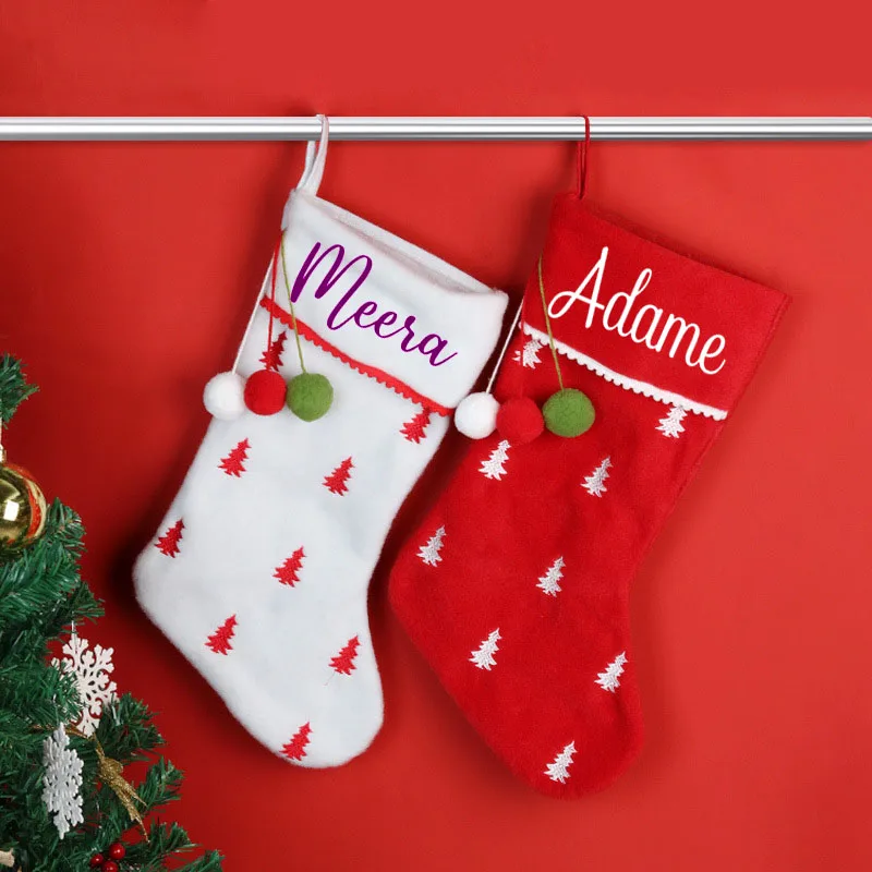 

Personalized Printing Christmas Socks Gifts Christmas Decorations Christmas Tree Pendants Large Candy Socks Hangers