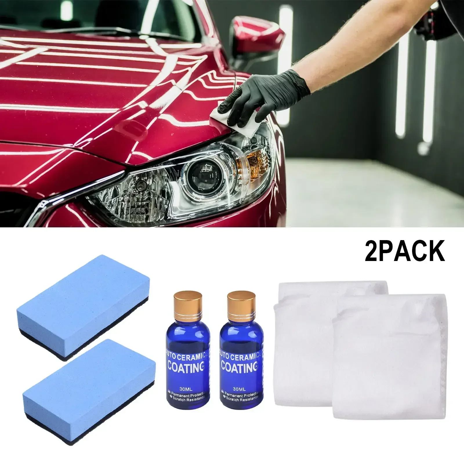 

2 Bottles 9H Car Auto Oxidizing Liquid Ceramic Glass Coating Superhydrophobic Anti-Scratch Auto Ceramic Glass Coat Liquid