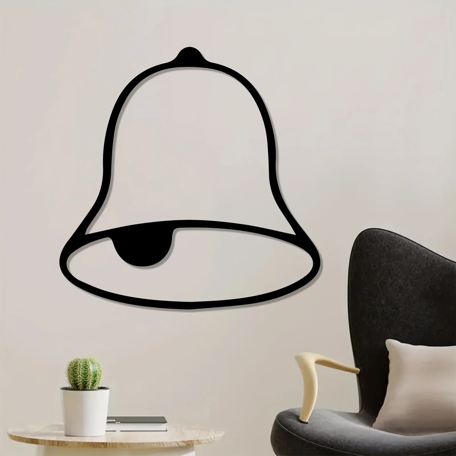 Outline Bell Iron Wall Art Rustproof Metal Mural Christmas New Year Living Room Decor Gift Ornament