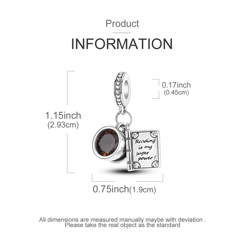 Book And Coffee Cup Beaded Pendants 925 Silver Charms Beads Fit 3mm Original Bracelet Necklace Womens DIY Fine Jewelry Gifts Hot