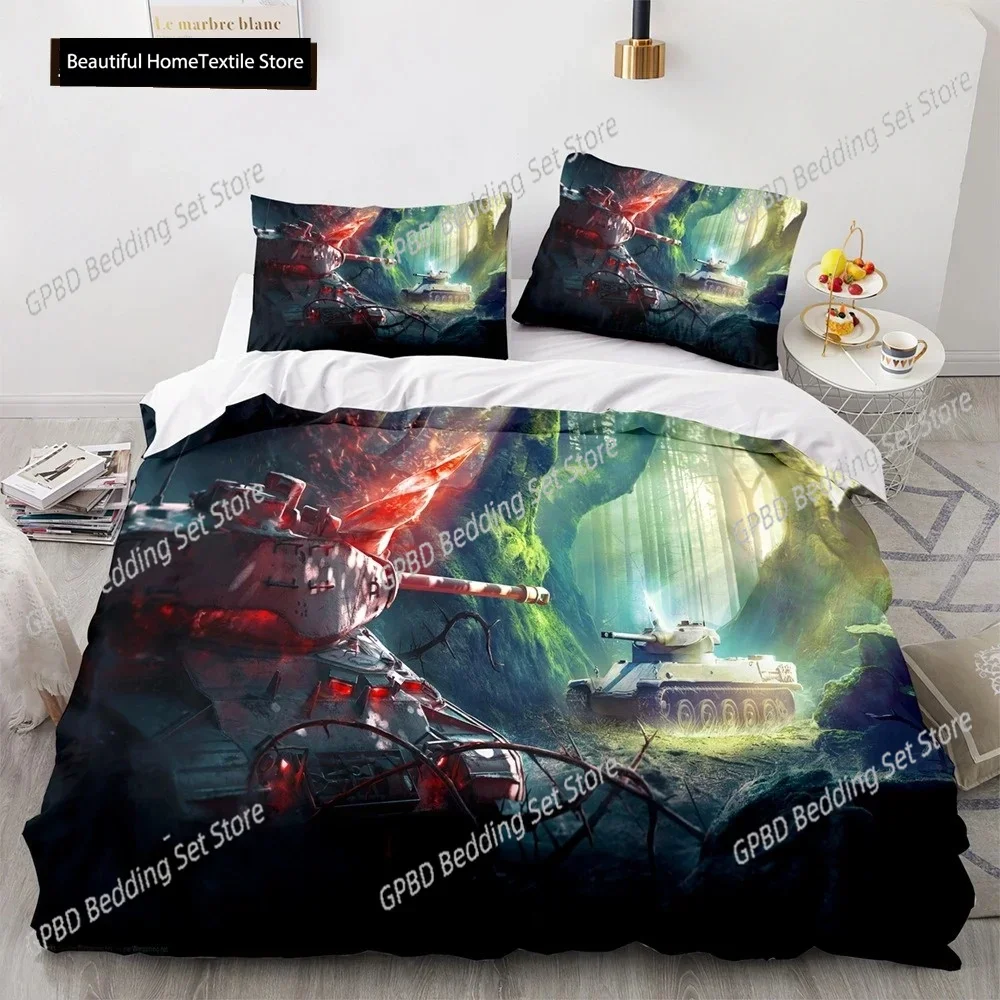 Armored Tank Fighter 3D NEW Duvet Cover Pillowcase Bedding Set Adult Boy Girl Bedroom Decoration Children Single Double Large