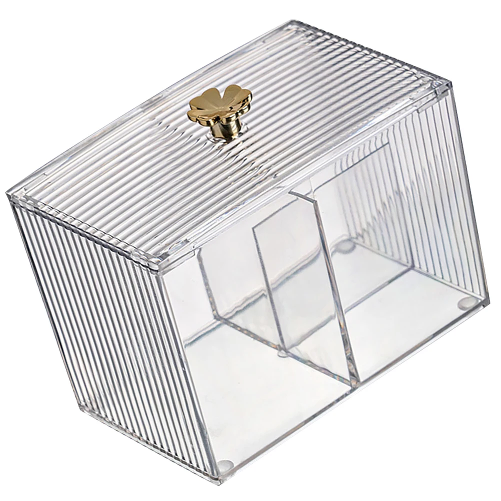

2pcs Clear Storage Box With Lid Multi-Compartment Organizer For Makeup Pads Cotton Swabs Brushes Desktop Travel Case