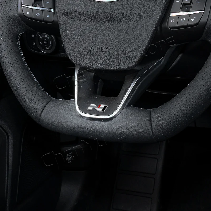 Car Steering Wheel For Hyundai N Line I30 I40 I10 Ix25 Ix35 Elantra Sonata Santa Fe Emblem 3D Sticker Logo Car Interior Decal
