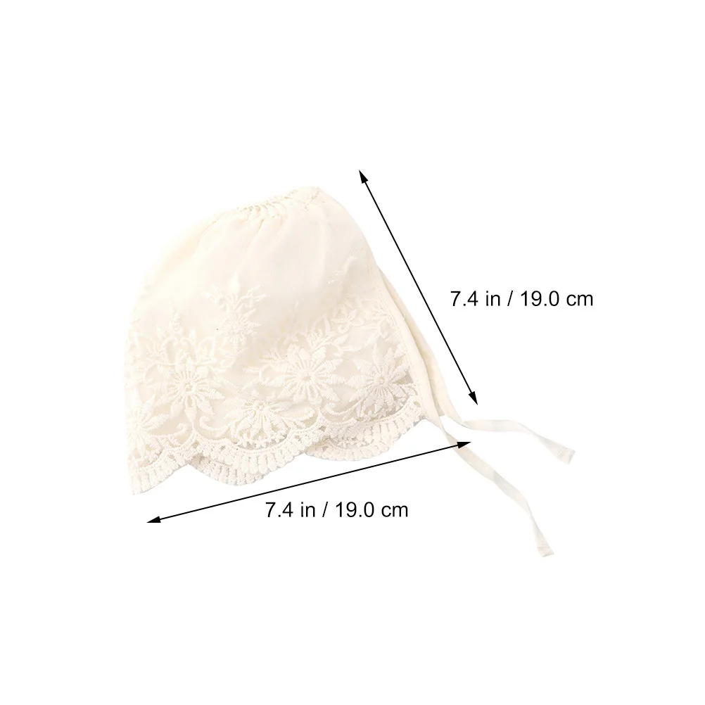 

2pcs Baby Bonnet Newborn Girl 0-6 Months Delicate Lace Christening Soft Breathable Head Wrap For Baptism Wedding Photo Shoot