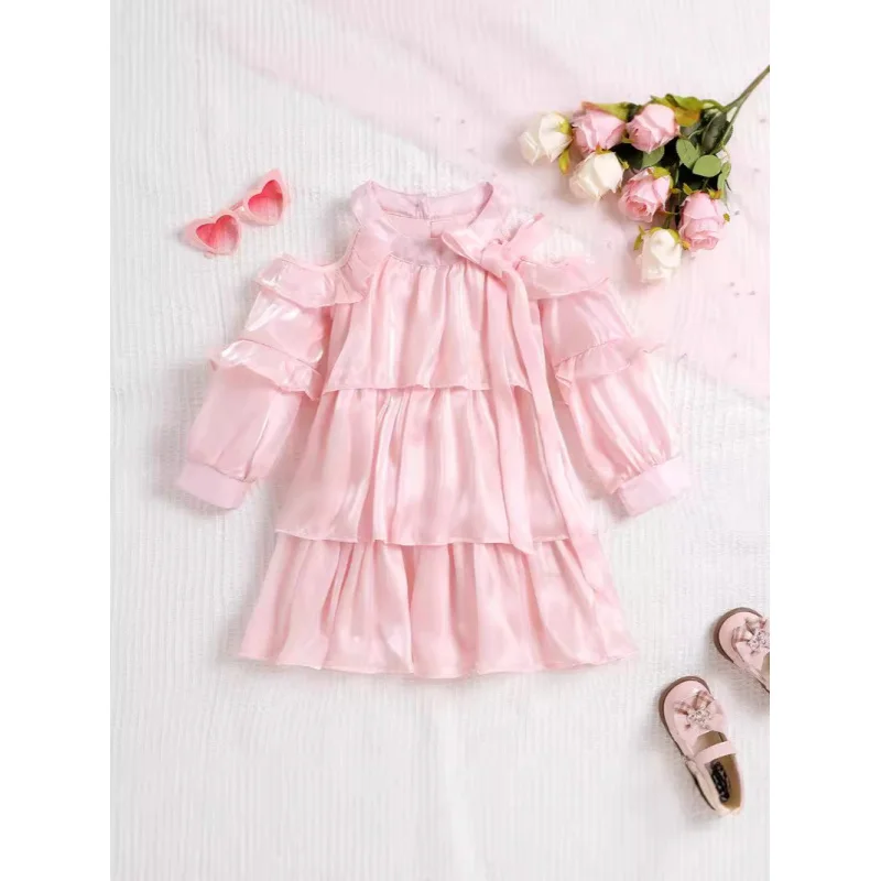 

Girls' Clothing Pink Dress Organza Princess Dress Children's Halter Neck Dress Formal Dress for Older Girls