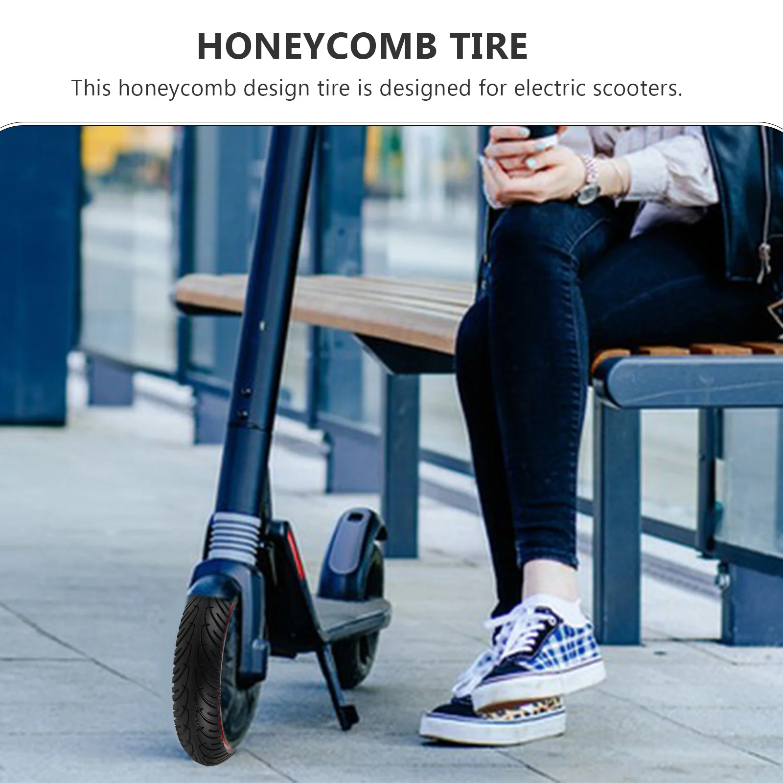 

Electric Scooter Replacement Wheel Honeycomb Non-Inflatable PU Tire Solid Core Design for Maximum Durability and Superior Grip